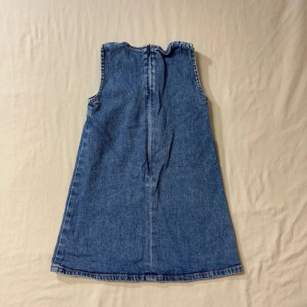 Childrens Place Denim Jean Dress Girls 4T Blue Sleeveless Casual Embellished Gem - Picture 3 of 7